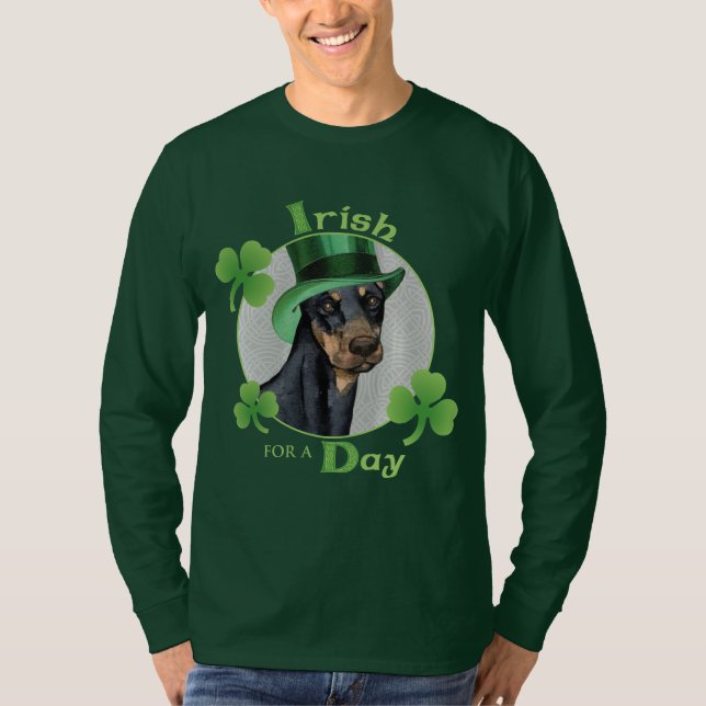 St. Patrick's Day Doberman Pinscher T-Shirt (Front)