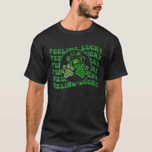 St. Patrick's Day Dog Leopard Print Three Dog Paws T-Shirt
