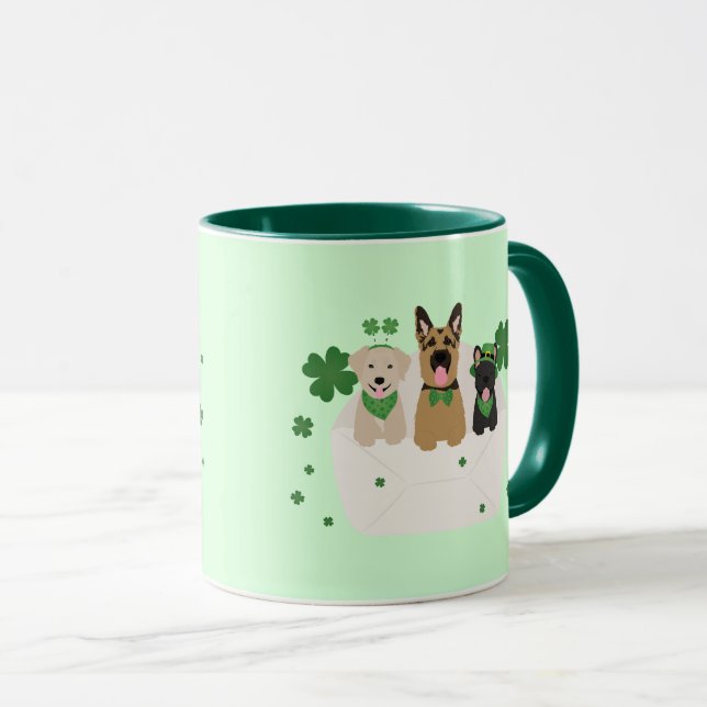 St Patricks Day Dog Mail Mug (Front Right)