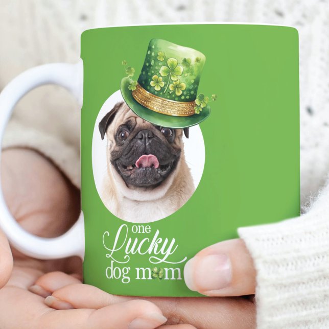 St Patrick's Day Dog Mum Custom Photo  Coffee Mug (Creator Uploaded)
