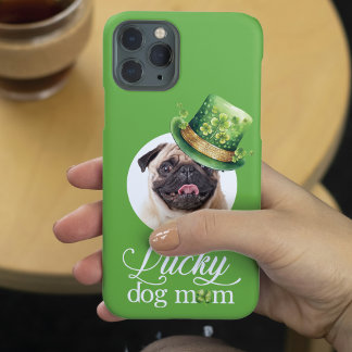 St Patrick's Day Dog Mum Custom Photo Hat iPhone 15 Pro Case