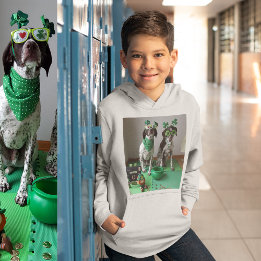 St Patrick's Day Dogs Party Kids Hoodie