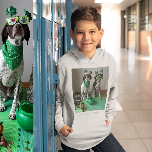 St Patrick's Day Dogs Party Kids Hoodie (St Patrick's Day Dogs Party Kids Hoodie)