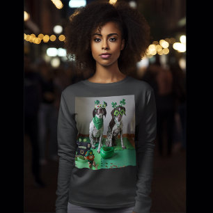 St. Patrick's Day Dogs Party Ladies Long Sleeve T-Shirt