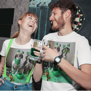 St. Patrick's Day Dogs Party Light Coloured T-Shir T-Shirt