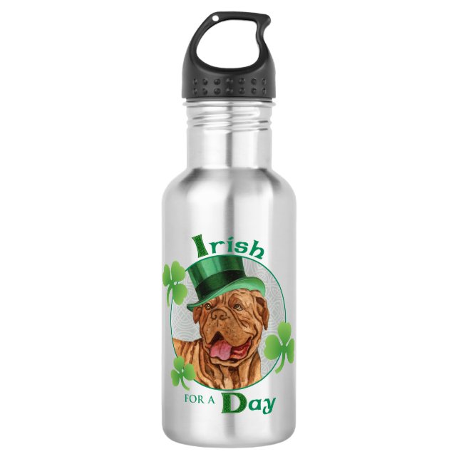 St. Patrick's Day Dogue de Bordeaux 532 Ml Water Bottle (Front)
