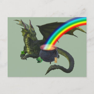 St. Patrick's Day Dragon Pot of Gold Postcard