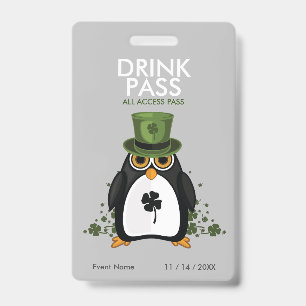 St. Patrick's Day Drink Pass ID Badge