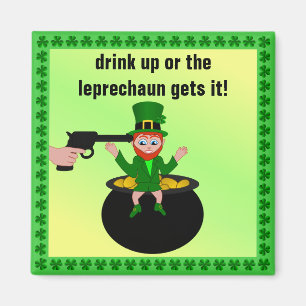 St Patrick's Day Drink Up Square Magnet