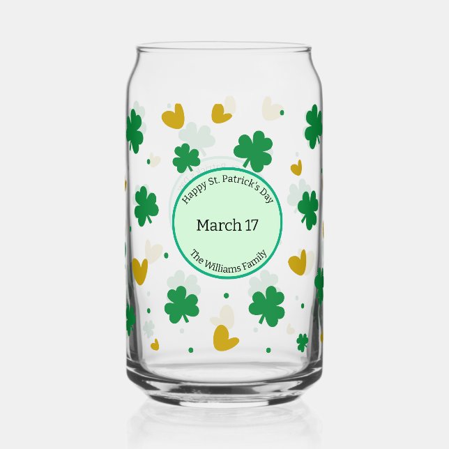 St. Patrick's Day Drinkware Set Can Glass (Front)