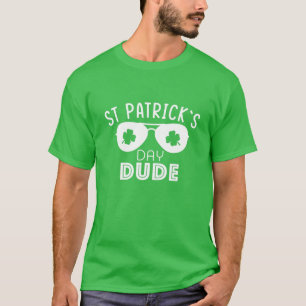 St Patrick's Day Dude Funny Sunglasses With Shamro T-Shirt