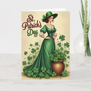 St Patricks Day Emerald Gown Card