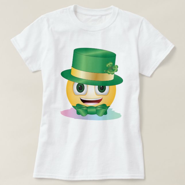 St Patrick's Day Emoji T-Shirt (Design Front)