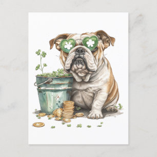 St. Patrick's Day English Bulldog Postcard