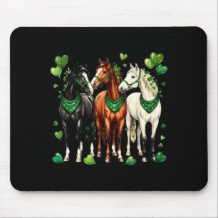 St. patrick's day equestrian three horses with mouse mat