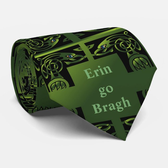 St. Patrick's Day Erin go Bragh Celtic Design Tie (Rolled)