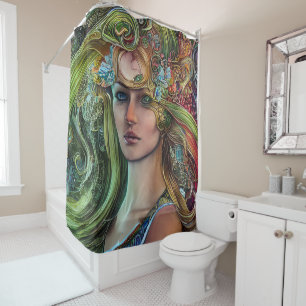 St. Patrick's Day Fantasy Woman Shower Curtain