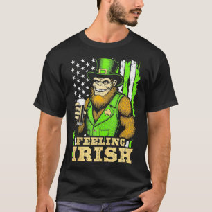 St Patricks Day Feeling Irish Funny Beer USA Flag  T-Shirt