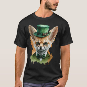 St Patrick's Day Fennec fox Vintage Fox Men Women T-Shirt