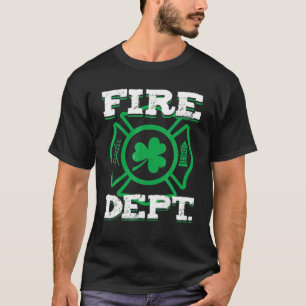 St Patrick's Day Fire Dept Firefighter Shamrock Lu T-Shirt