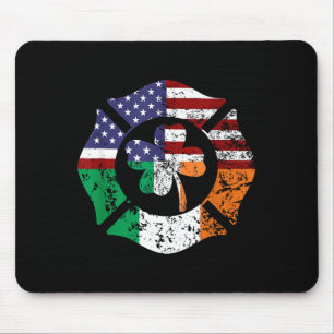 St Patrick's Day Fireman Gift Proud Firefighter Qu Mouse Mat