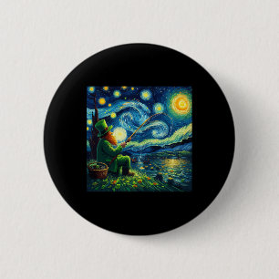 St Patricks Day Fishing Irish Leprechaun Starry Ni 6 Cm Round Badge