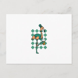 St. Patrick's Day Flamingo Postcard