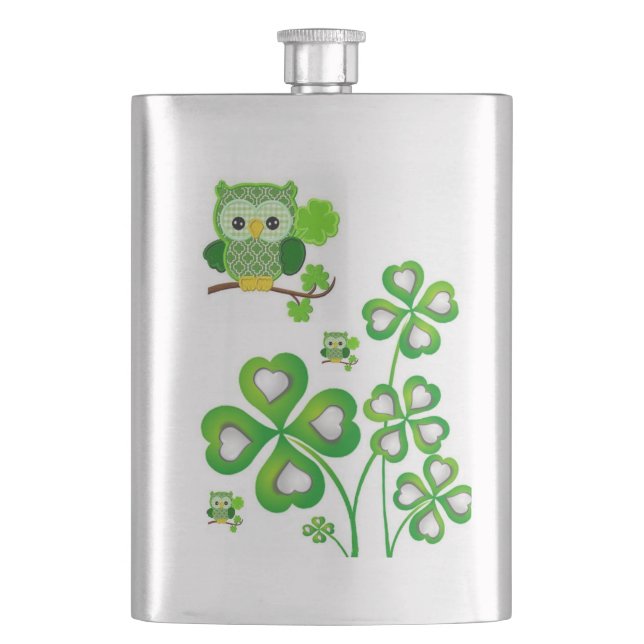 St. Patrick's Day Flask Owl (Front)