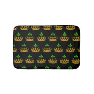 St. Patrick's Day Fleur De Lis Crown Royalty Xmas Bath Mat