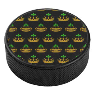 St. Patrick's Day Fleur De Lis Crown Royalty Xmas Hockey Puck