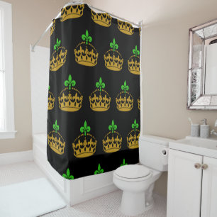 St. Patrick's Day Fleur De Lis Crown Royalty Xmas Shower Curtain