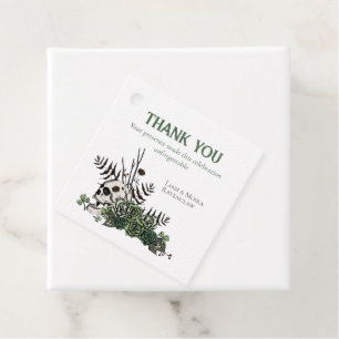 St. Patricks Day Floral Skull & Clovers Thank You Favour Tags