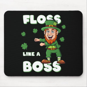 St Patricks Day Floss Like A Boss Leprechaun Boys  Mouse Mat