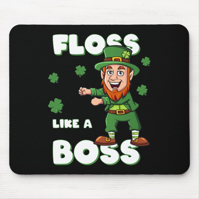 St Patricks Day Floss Like A Boss Leprechaun Boys  Mouse Mat (Front)