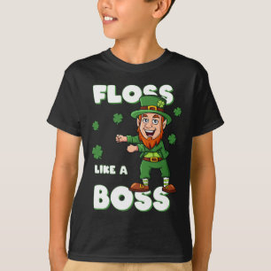 St Patricks Day Floss Like A Boss Leprechaun Boys T-Shirt
