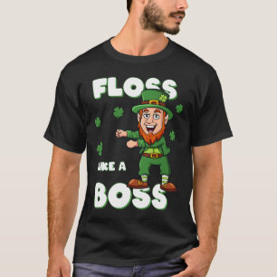 St Patricks Day Floss Like A Boss Leprechaun Boys  T-Shirt