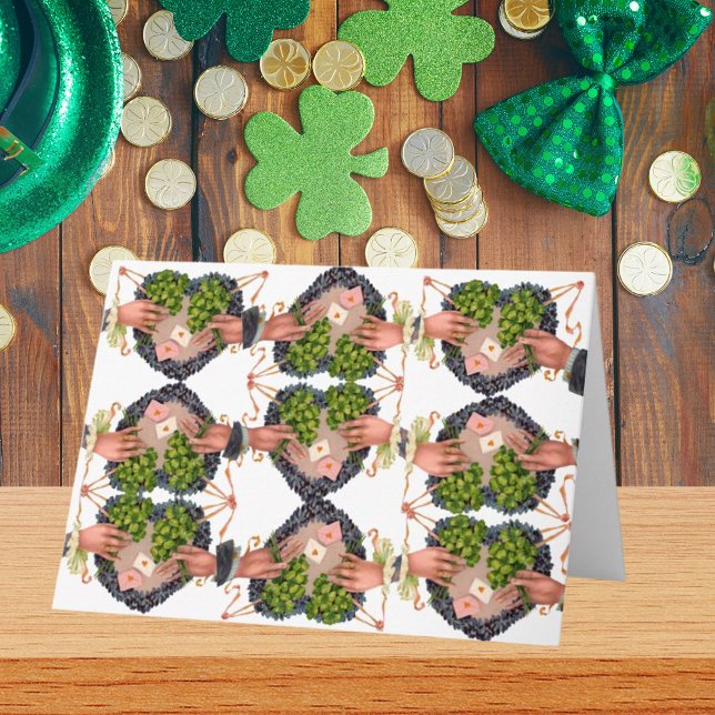 St. Patrick's Day Flower Heart and Clover Bouquets Card (St. Patrick's Day Flower Heart and Clover Bouquets Card)
