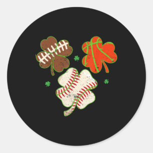 St Patricks Day Football Baseball Basketball Men B Classic Round Sticker