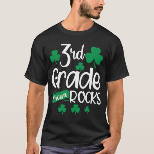 St Patricks Day  For 3rd Grade Teacher Plaid Shamr T-Shirt