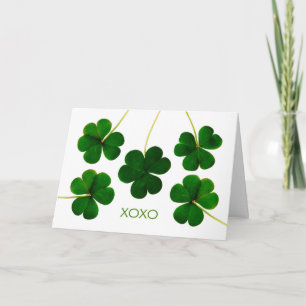 St. Patrick's Day for Girlfriend, XOXO Shamrocks Card