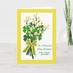 St. Patrick's Day for Mother with Shamrock Bouquet Card