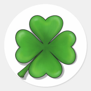 St. Patrick's Day, Four Leaf Clover Classic Round Sticker