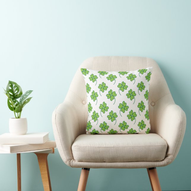 St Patricks Day Four Leaf Clover  Cushion (Chair)