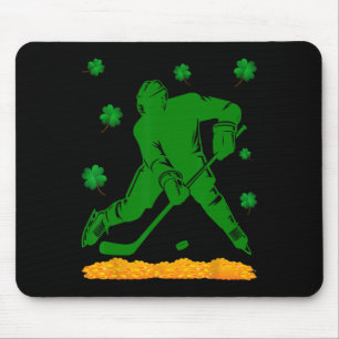 St Patricks Day Four Leaf Clover - Lucky Hockey Go Mouse Mat