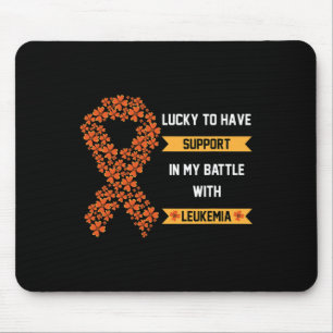 St Patricks Day Four Leaf Clover Orange Leukaemia  Mouse Mat