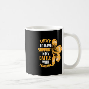 St Patricks Day Four Leaf Clover Raise Leukaemia A Coffee Mug