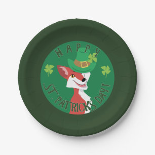 St. Patrick's Day Fox Paper Plate