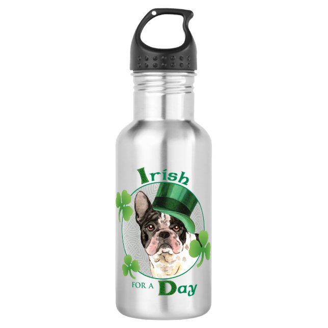 St. Patrick's Day French Bulldog 532 Ml Water Bottle (Front)