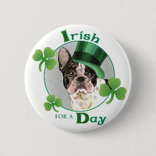 St. Patrick's Day French Bulldog 6 Cm Round Badge