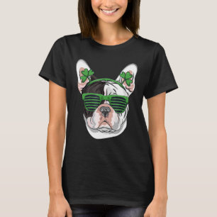 St Patrick's Day French Bulldog Sunglasses Cute Ir T-Shirt